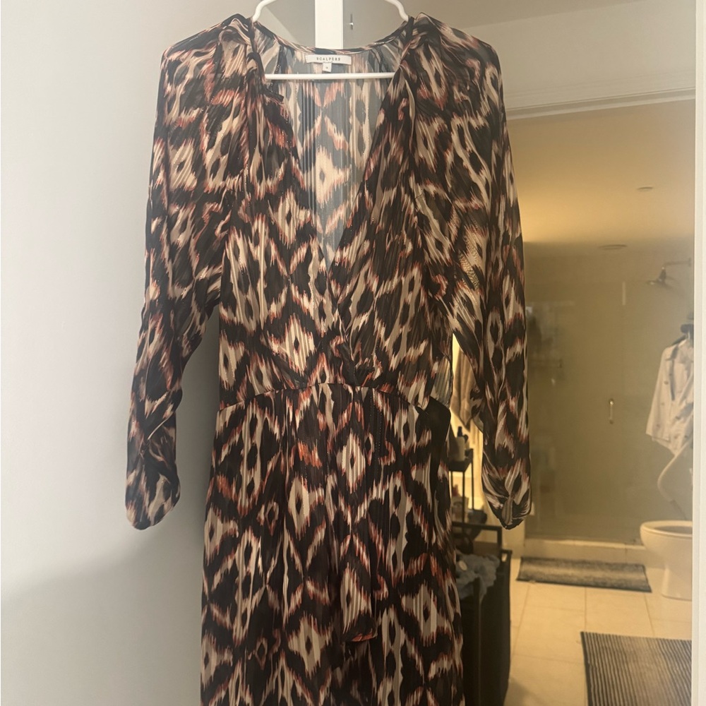 Elegant Long Sleeve Patterned Dress